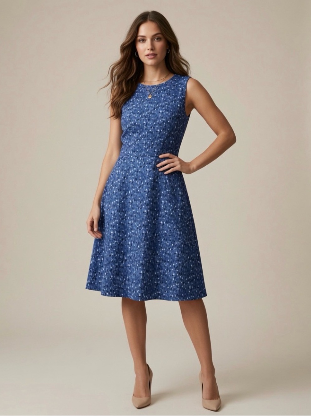 GAP Blue Print Sleeveless Shift Dress w/ Pockets Size 10 NWOT